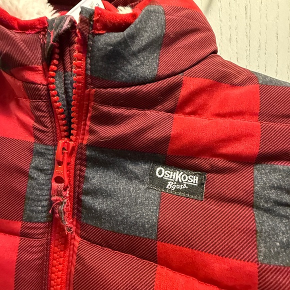 OshKosh B'Gosh Boys Snowsuit/Pram Red & Black Buffalo Plaid Check SZ3 Months NWT - Picture 3 of 7